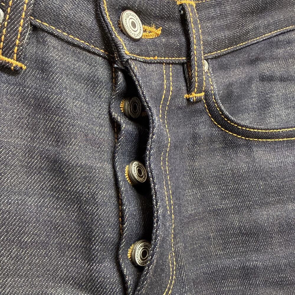 Gustin #541 The Rainbow Selvedge Slim Denim Jeans Size 32 Button Fly Dark Wash - Picture 4 of 9